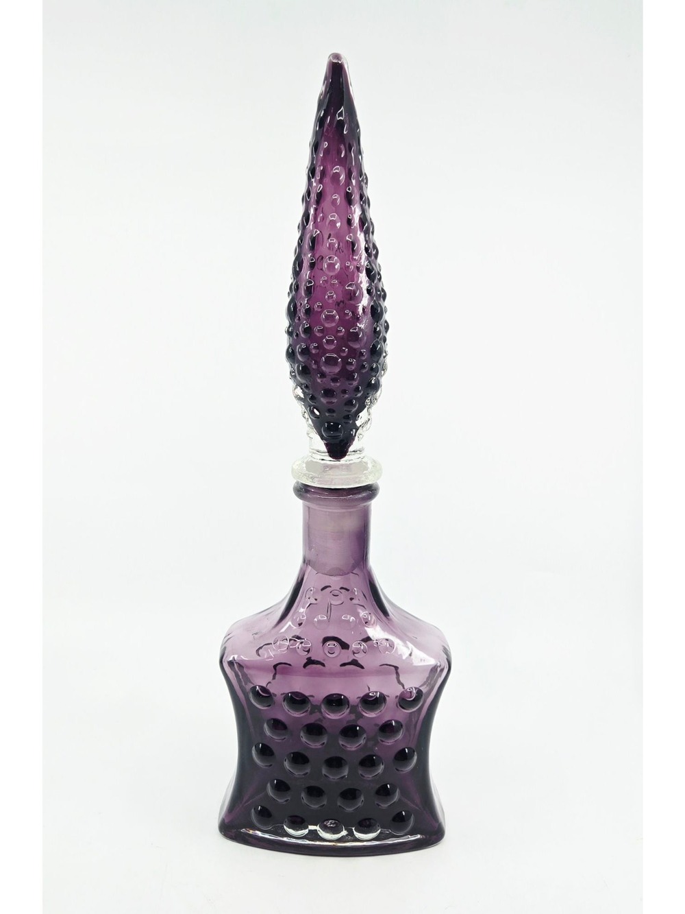 Empoli decanter Purple Glass Hobnail Pattern & Matching Stopper